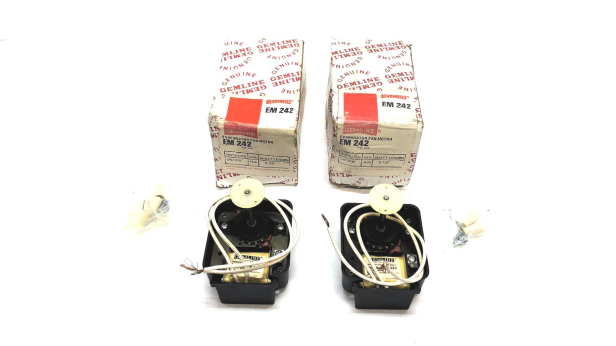 Gemline 120V 60HZ Evaporator Fan Motor W/ Hardware EM242 (EM-242) [Lot of 2] NOS