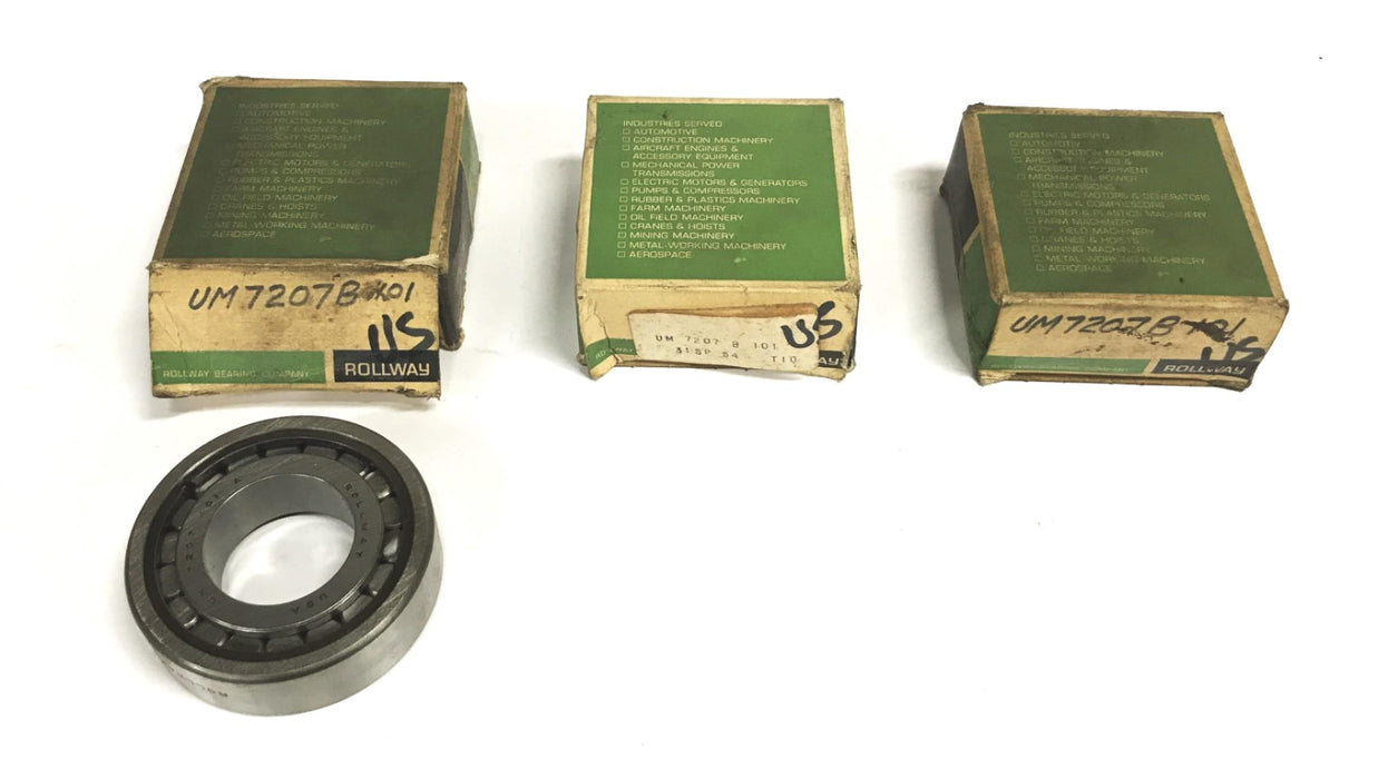 Rollway Cylindrical Roller Bearing UM7207B [Lot of 3] NOS