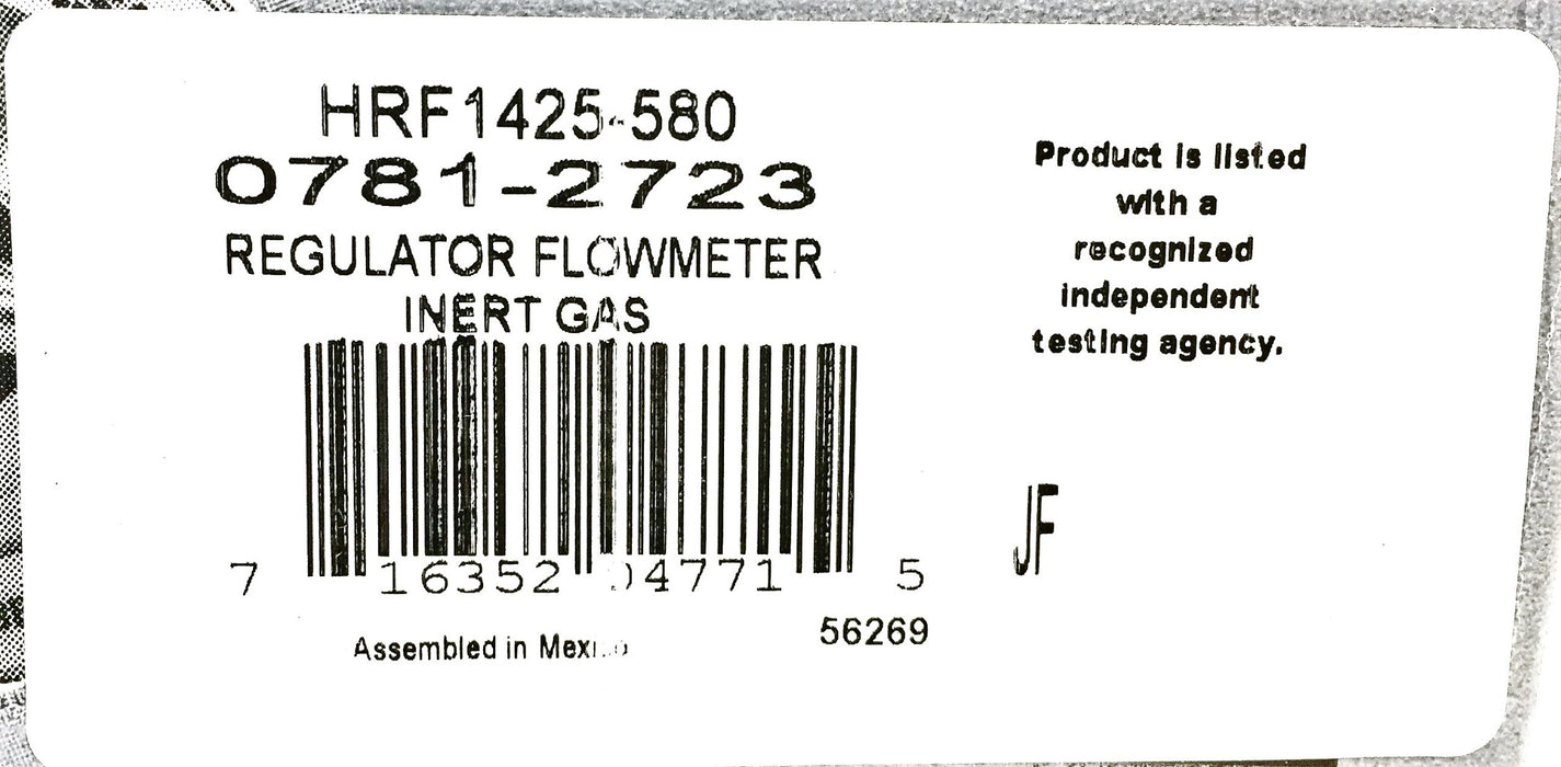 Victor HRF1425-580 Regulator Flowmeter for Inert Gas 0781-2723 NOS