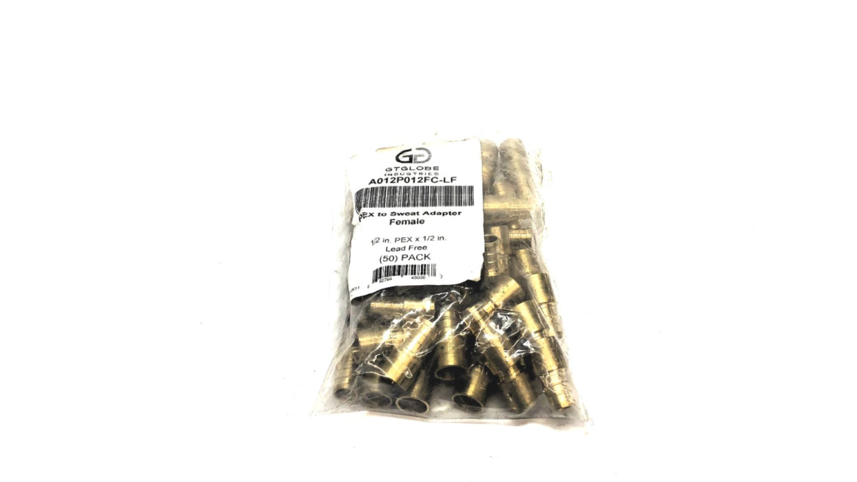 GTGlobe Pack of 50 1/2" PEX x 1/2" Pex To Sweat Adapter Female A012P012FC-LF NOS