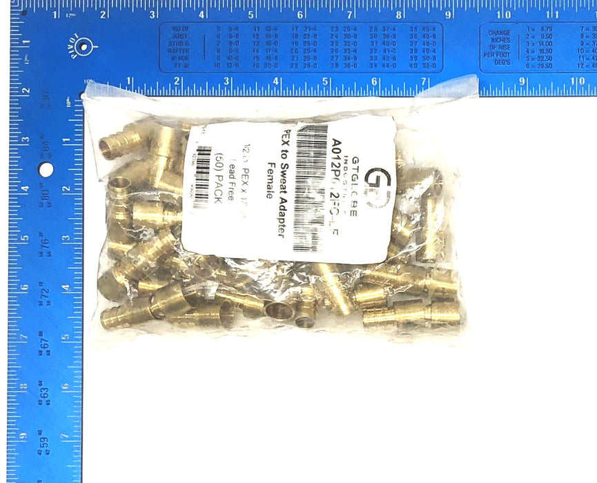 GTGlobe Pack of 50 1/2" PEX x 1/2" Pex To Sweat Adapter Female A012P012FC-LF NOS