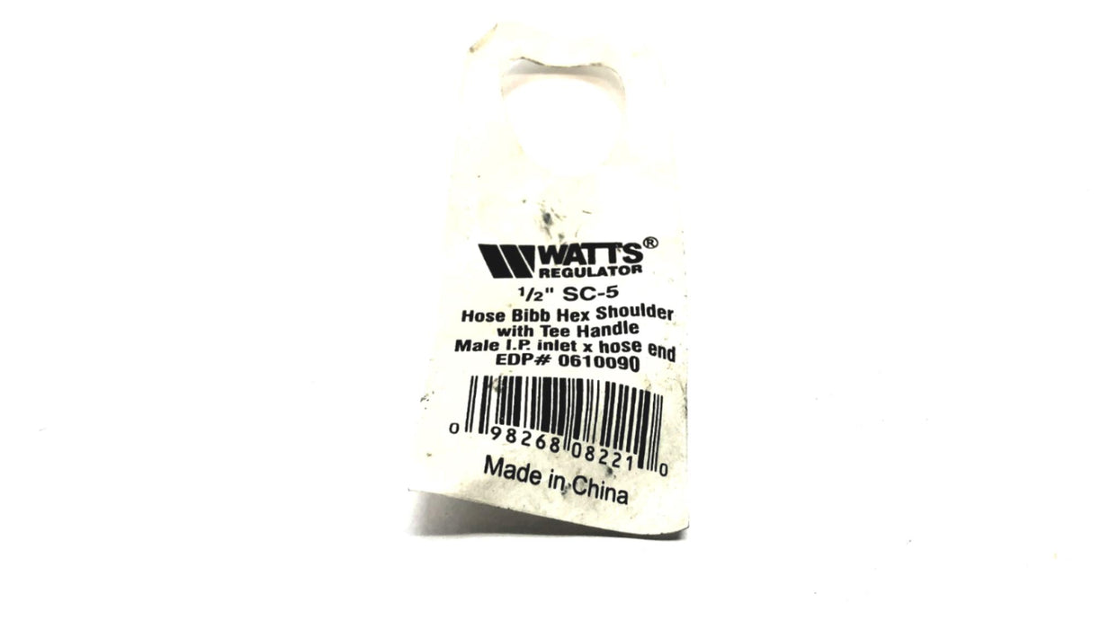 Watts 1/2" Hose Bibb Hex Shoulder Make SC-5 (0610090) [Lot of 2] NOS