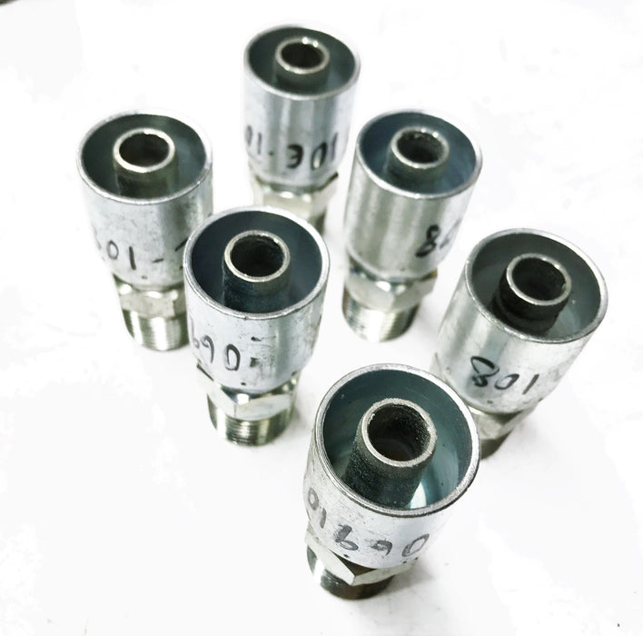 Eaton Hydraulic Crimp Fitting 06910E-108 [Lot of 6] NOS