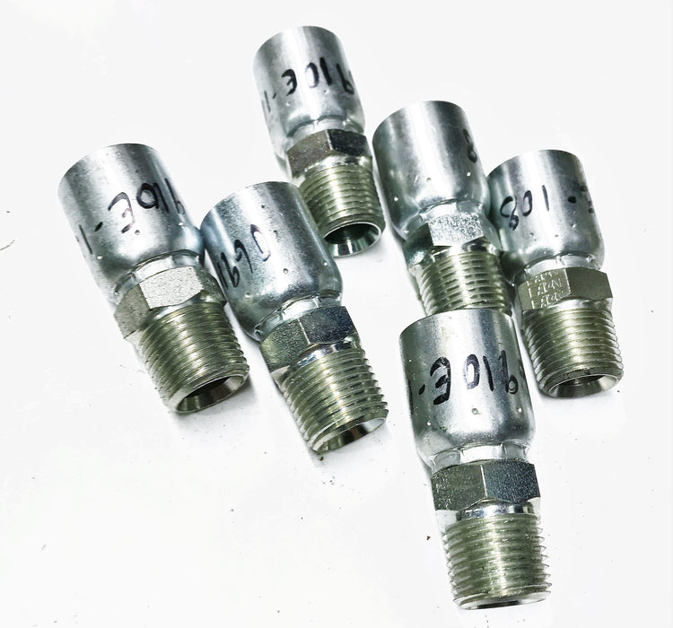 Eaton Hydraulic Crimp Fitting 06910E-108 [Lot of 6] NOS