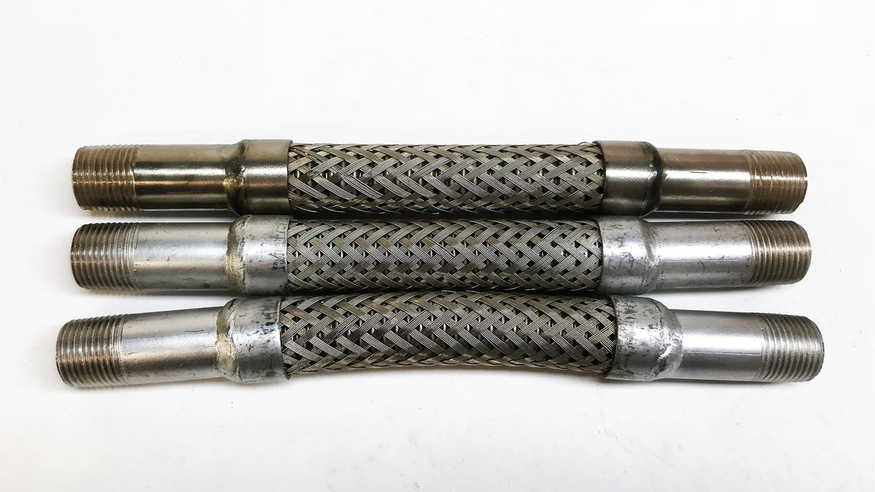 Flex Pipe USA Steel Single Braided Hose 1/2" x 9" MB304-40 [Lot of 3] NOS