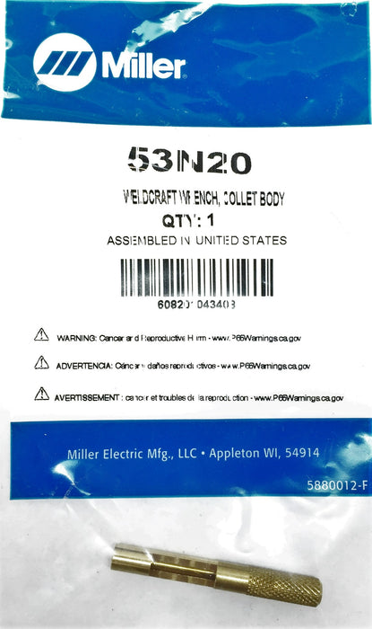 Miller Weldcraft Wrench Collet Body 53N20 NOS