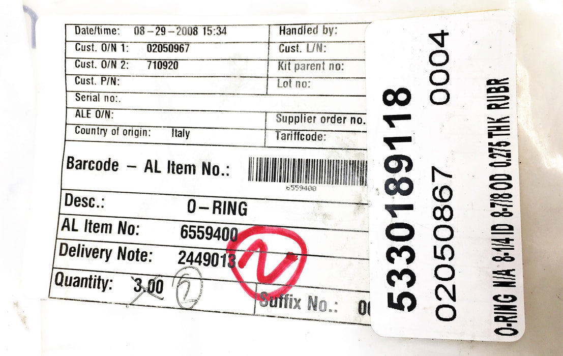 Alfa Laval O-Ring 6559400 NOS