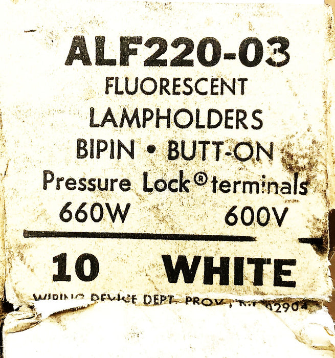 GE Fluorescent Lampholder Pressure Lock Terminals ALF220-03 [Lot of 6] NOS