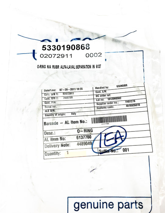 Alfa Laval O-Ring 6137700 NOS