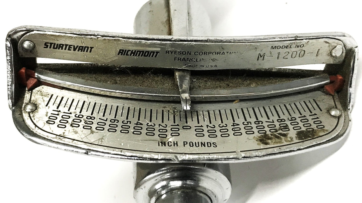 Sturtevant 1/2 inch Drive Flat Beam Torque Wrench M-1200-1 USED