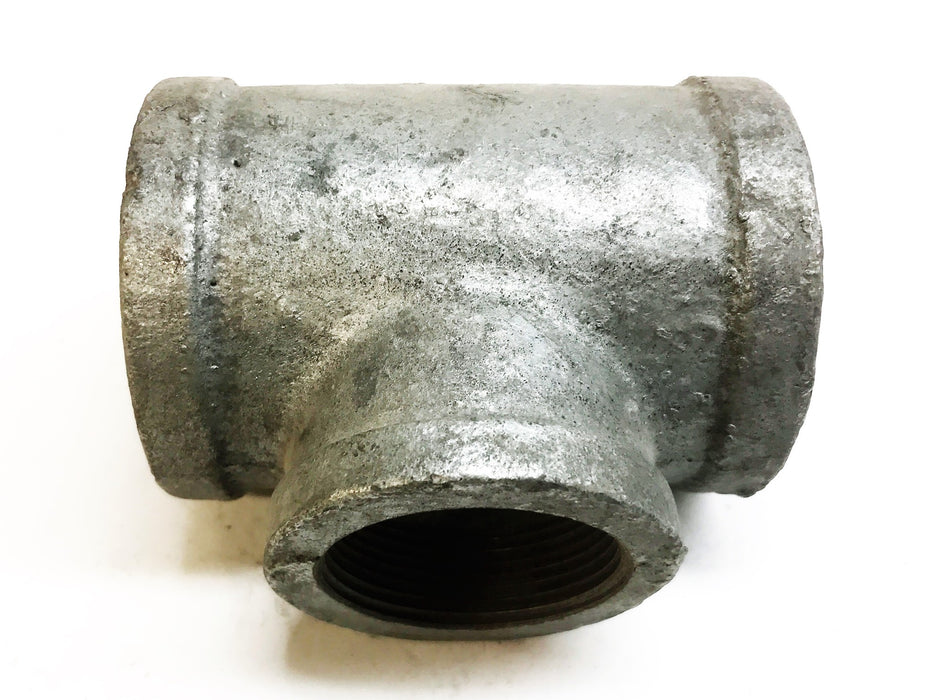 Galvanized Malleable Iron 2" Female x 1-1/2" Female x 2" Female Reducer Tee NOS