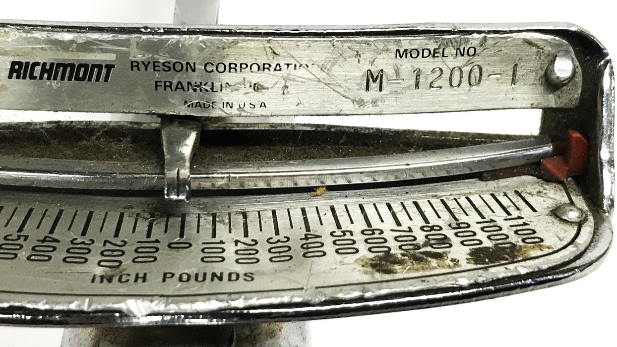 Sturtevant 1/2 inch Drive Flat Beam Torque Wrench M-1200-1 USED
