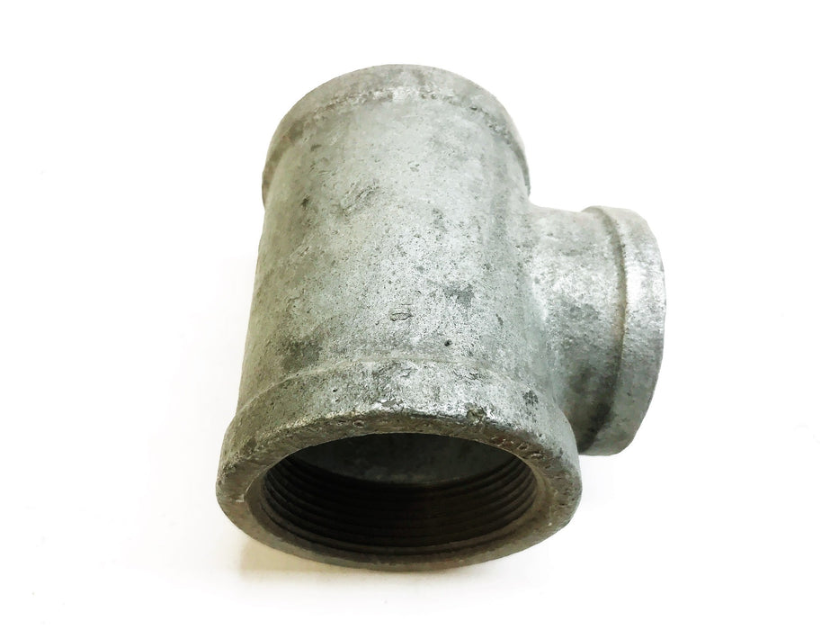 Galvanized Malleable Iron 2" Female x 1-1/2" Female x 2" Female Reducer Tee NOS