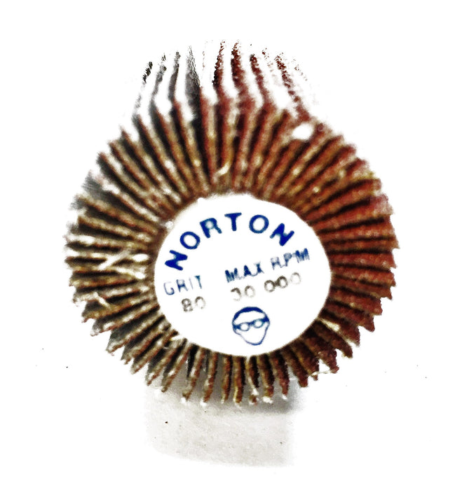 Norton 80 Grit Metal Flap Wheel 1" x 1" x 1/4" 636425 [Lot of 10] NOS