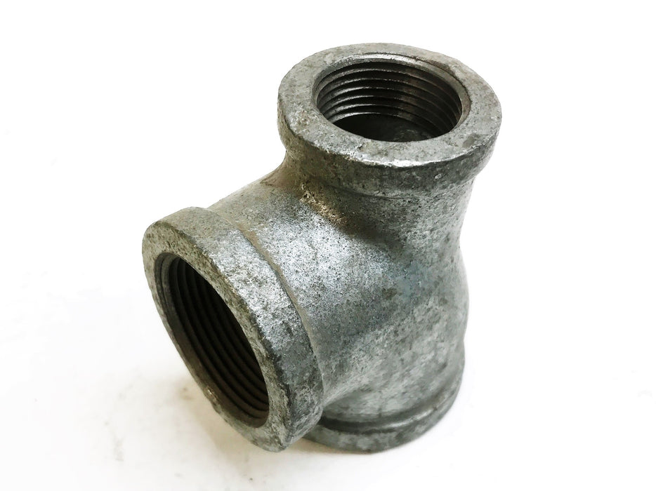 Galvanized Malleable Iron 1-1/2" Female x 1-1/4" Female x 1" Female Tee NOS