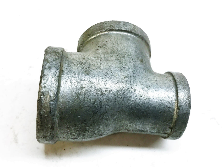 Galvanized Malleable Iron 1-1/2" Female x 1-1/4" Female x 1" Female Tee NOS