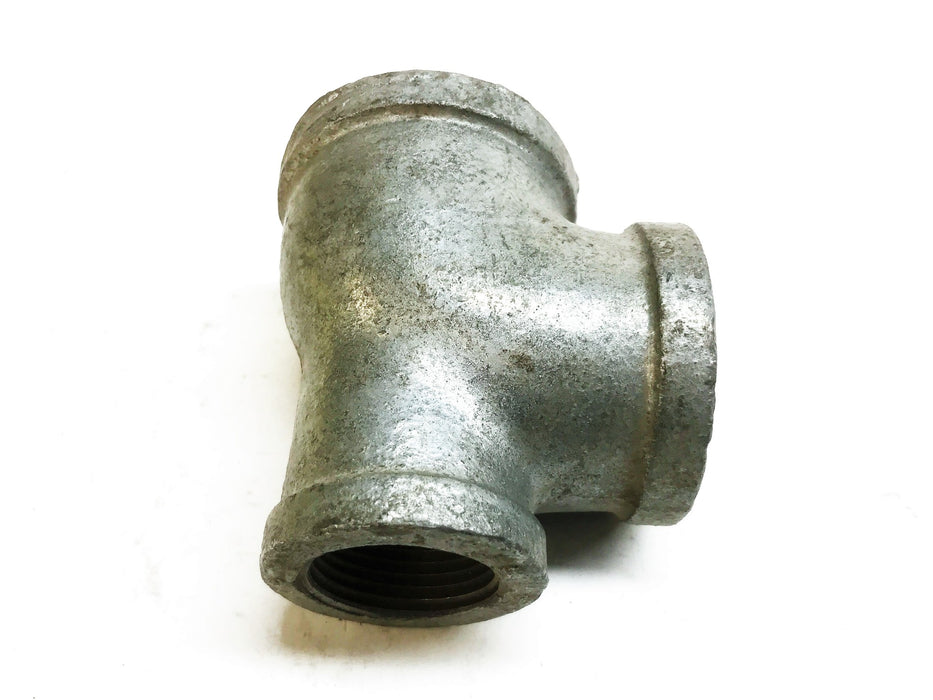 Galvanized Malleable Iron 1-1/2" Female x 1-1/4" Female x 1" Female Tee NOS