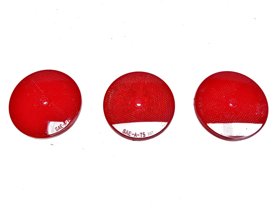 Grote Red 3.25" Sealed Circular Reflector Lens 4015 [Lot of 3] NOS