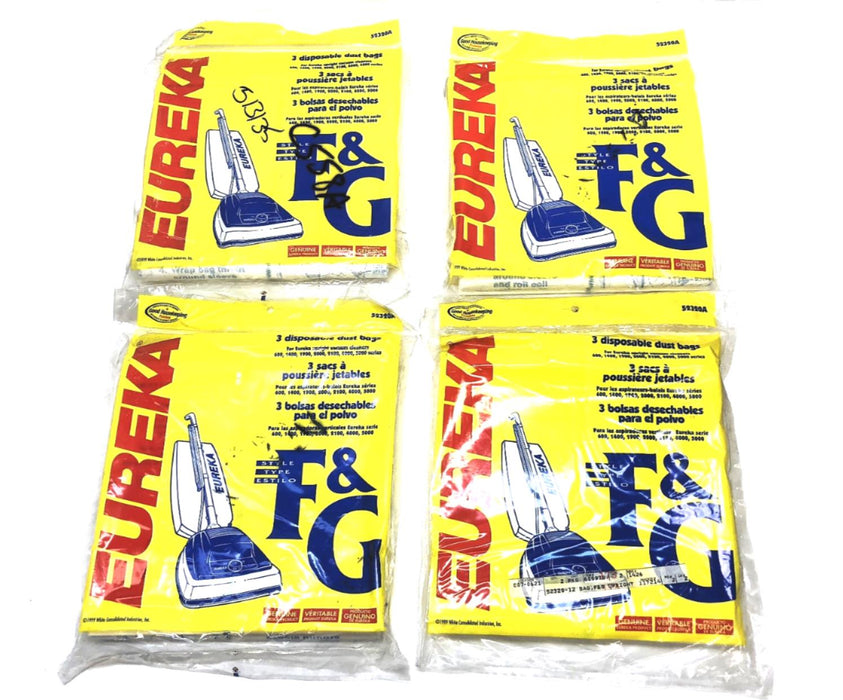 Eureka Pack of (3) Disposable Dust Bags 27160B (52320A) [Lot of 4] NOS