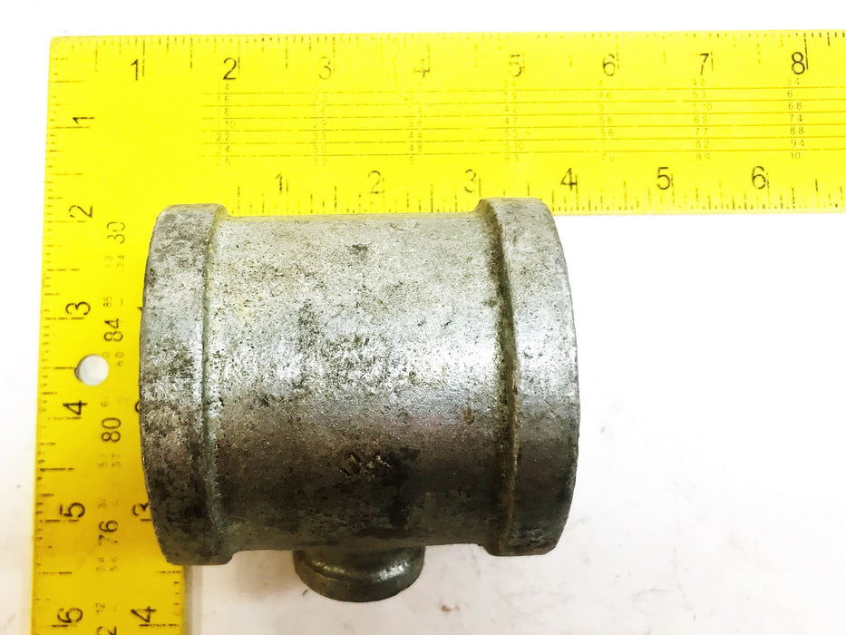 Galvanized Malleable Iron 2" Female x 1/2" Female x 2" Female Tee NOS
