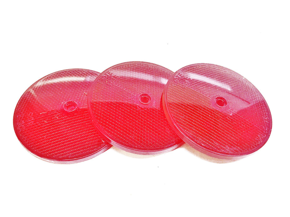 Grote Red 3.25" Sealed Circular Reflector Lens 4015 [Lot of 3] NOS