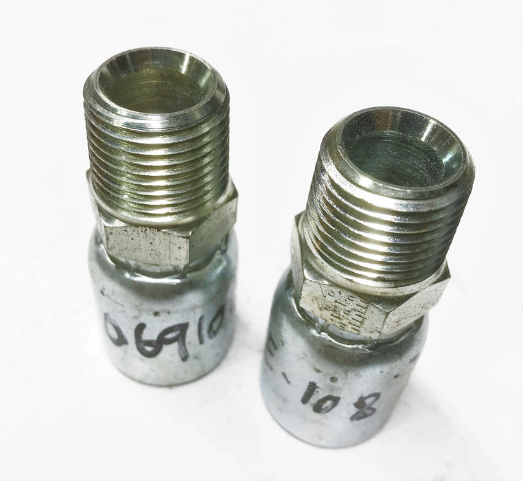 Eaton Hydraulic Crimp Fitting 06910E-108 [Lot of 2] NOS