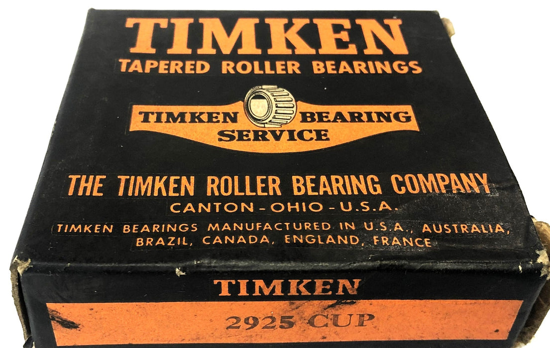 Timken Tapered Roller Bearing Cup 2925 NOS