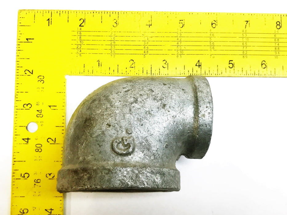 Galvanized 2" Female x 1-1/4" Female 90 Degree Reducing Elbow [Lot of 3] NOS