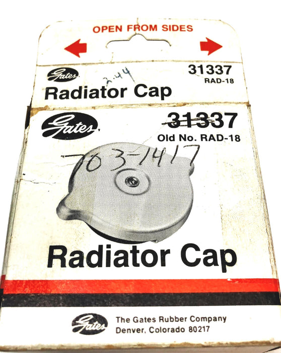 Gates Radiator Cap 31337 (RAD-18) NOS