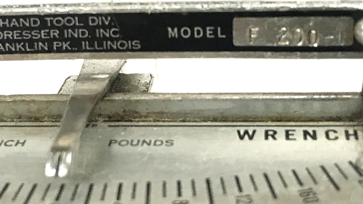 Sturtevant Richmont F Series 3/8 inch Flat Beam Torque Wrench F-200-1 USED