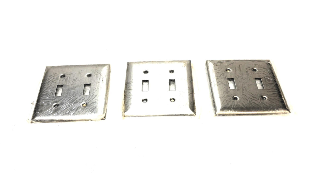 Hubbell 2 Gang 2 Switch 302-304 Stainless Steel Wall Plate SS2 [Lot of 3] NOS