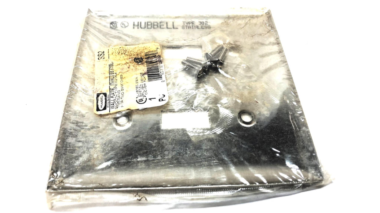 Hubbell 2 Gang 2 Switch 302-304 Stainless Steel Wall Plate SS2 [Lot of 3] NOS