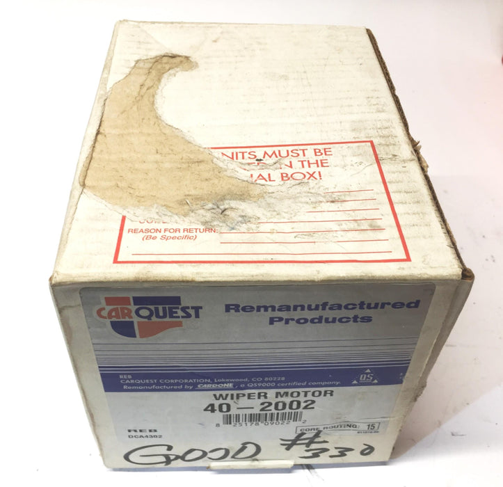 Carquest Re-Manufactured Wiper Motor 40-2002