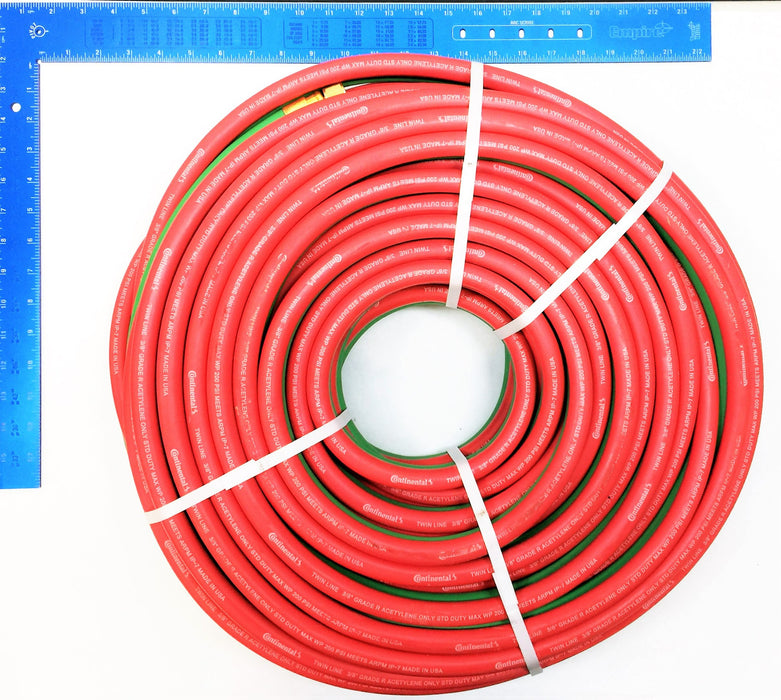 Continental 100' 3/8" Twin Line Welding Hose Grade R Acetylene Only NOS