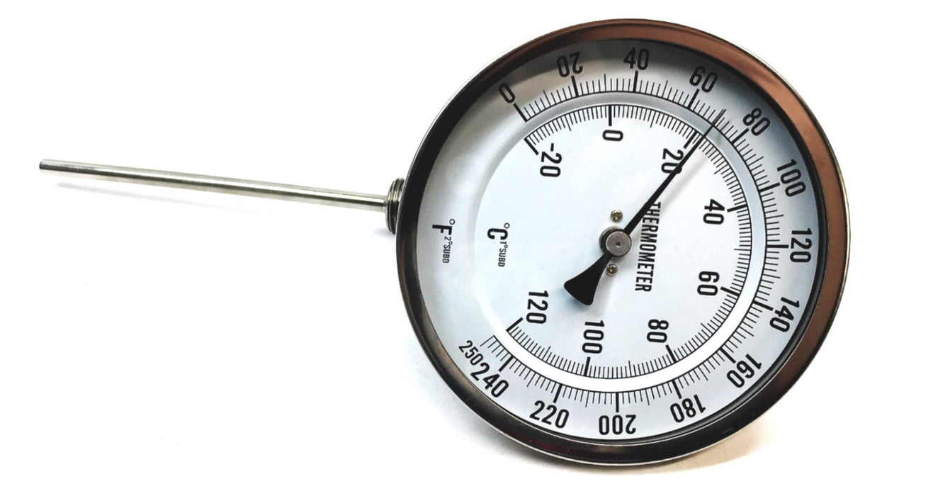Grainger 0-250F/-20-120C Bimetal Thermometer 1NGC1 NOS
