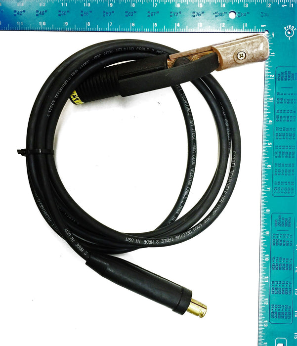 Techniweld 10' Welding Cable 600V w/200Amp Clamp NOS