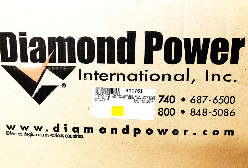 Diamond Power 7IN Graphite Fiber Dresser Coupling Gasket 15098-9 NOS