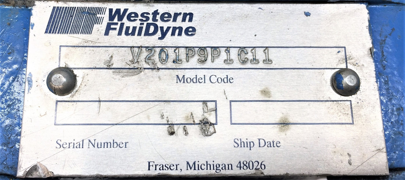 WESTERN FLUIDYNE Pump V201P9P1C11 USED