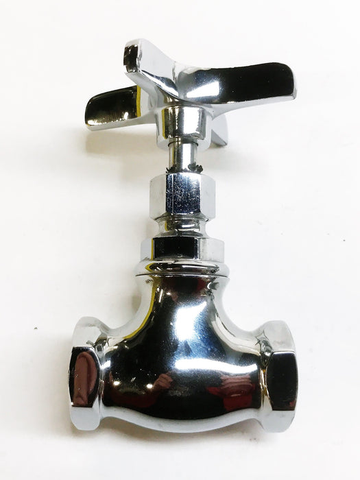 Unbranded 2-1/2" x 4" Chrome Single Handle Water Control Valve [Lot of 2] NOS