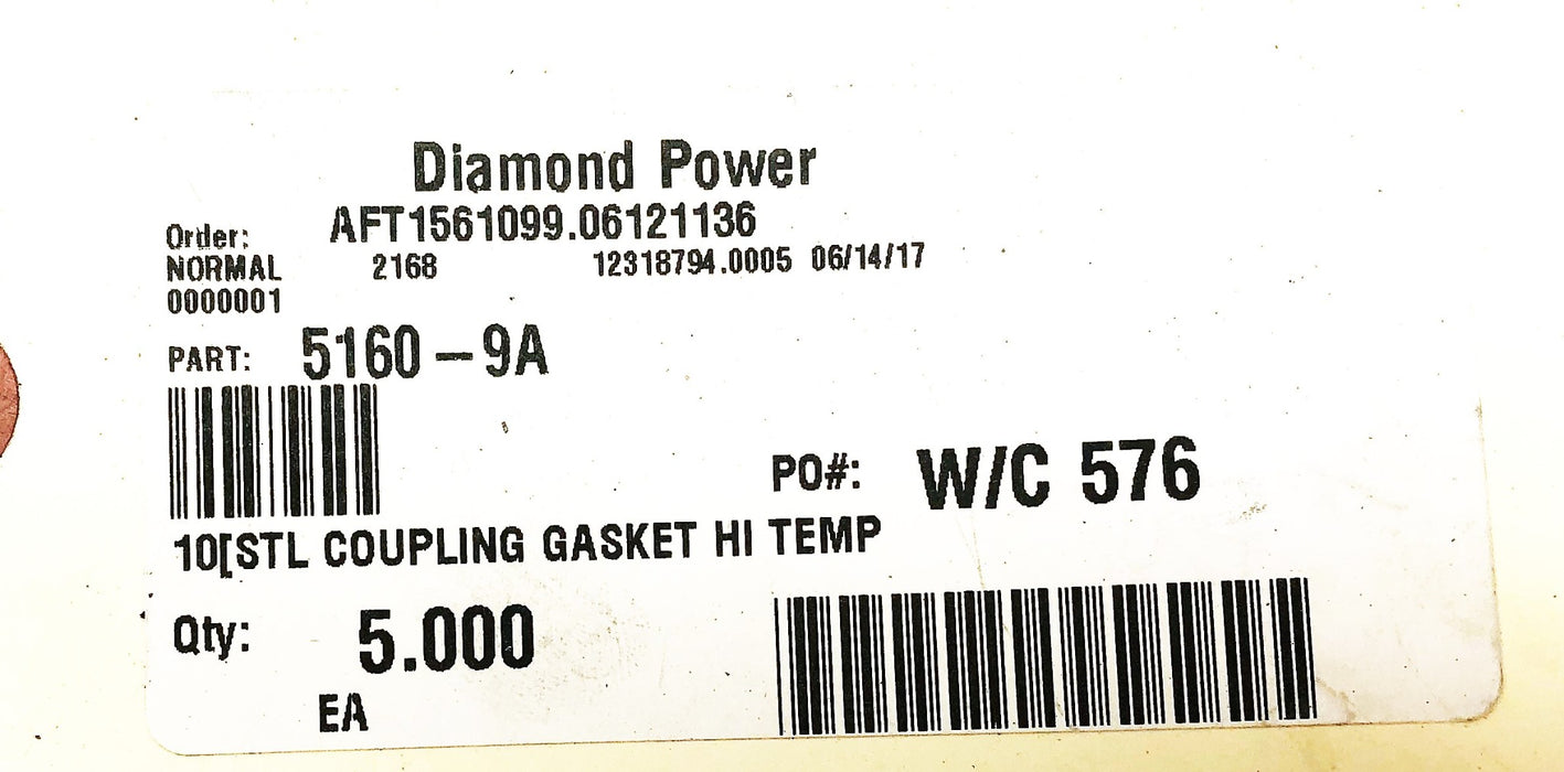 Diamond Power 18 Inch ID Graphite Fiber Dresser Coupling Gasket 5160-9A NOS