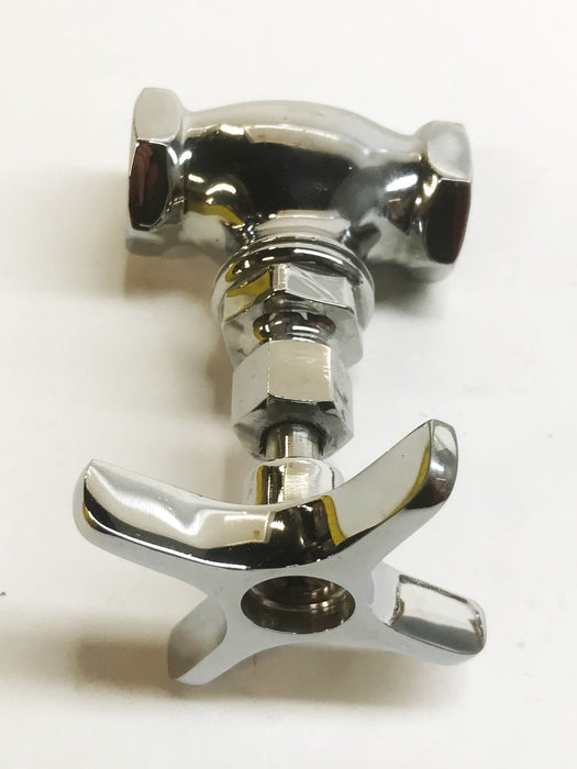 Unbranded 2-1/2" x 4" Chrome Single Handle Water Control Valve [Lot of 2] NOS