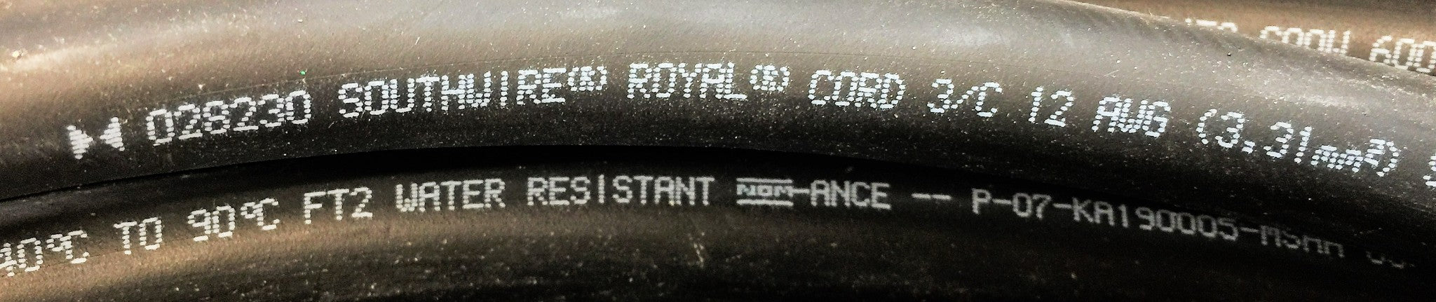 Southwire 40' Water Resistant Royal Cord w/o Hubbell Connect E-46194 NOS