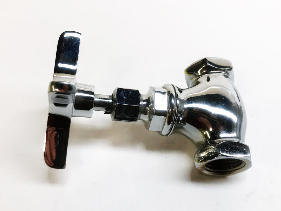 Unbranded 2-1/2" x 4" Chrome Single Handle Water Control Valve [Lot of 2] NOS