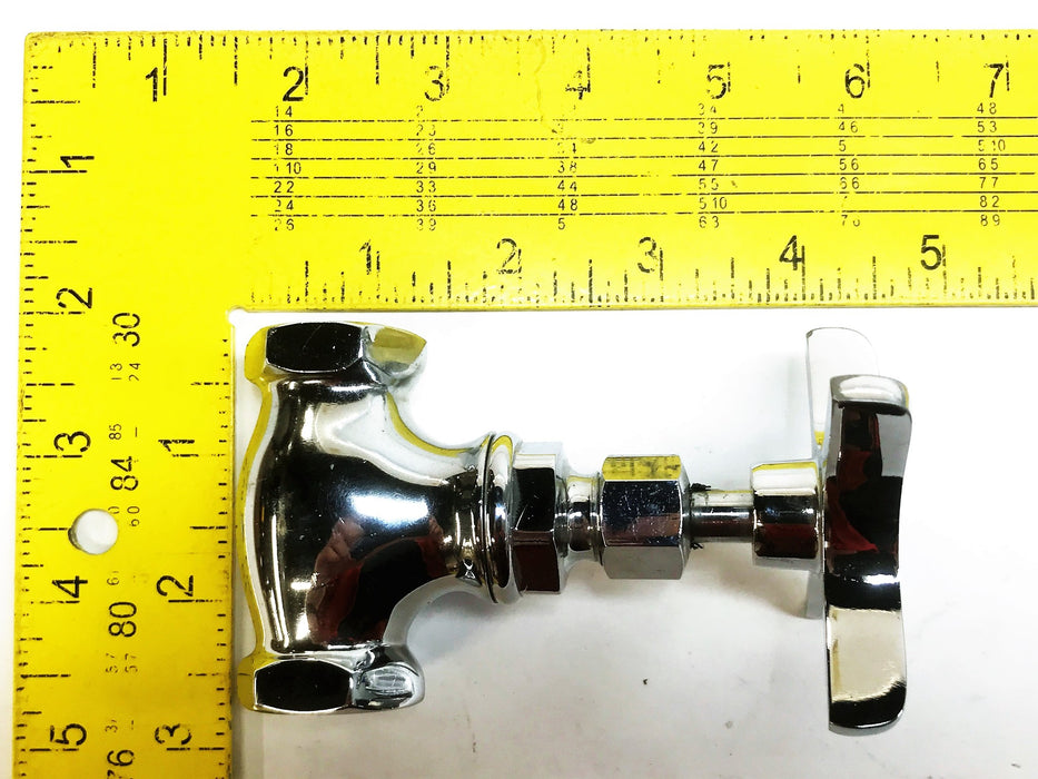 Unbranded 2-1/2" x 4" Chrome Single Handle Water Control Valve [Lot of 2] NOS