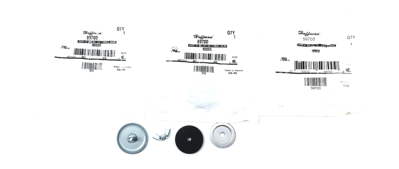 Hoffman Type 4 3R 12 13 AS050 Hole Seal 59700 [Lot of 3] NOS