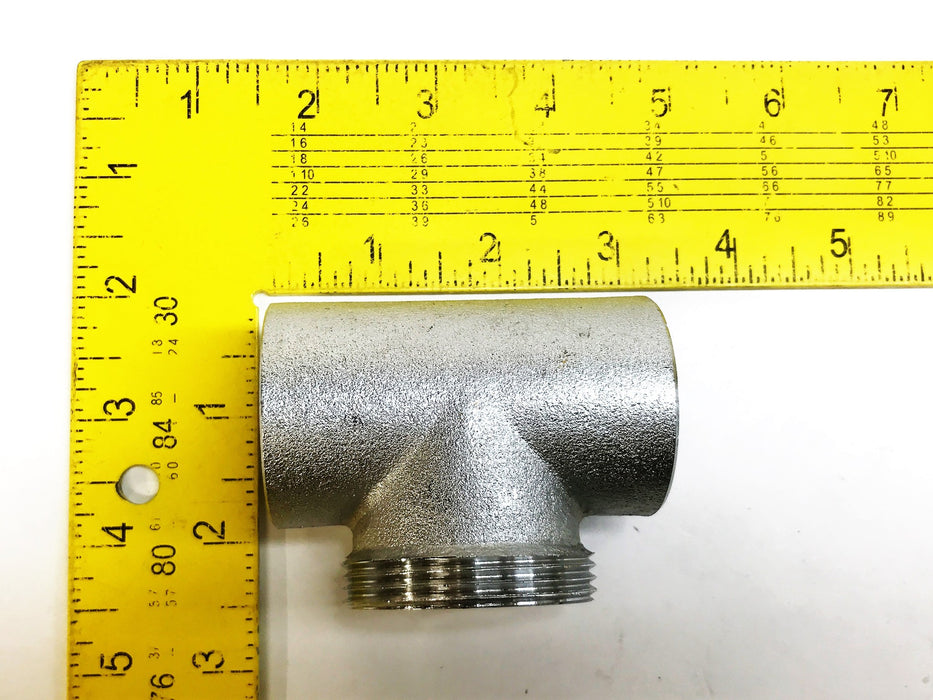 Unbranded 1-1/4" Female x 1-1/4 Female x 1-1/2" Male Steel Tee [Lot of 2] NOS