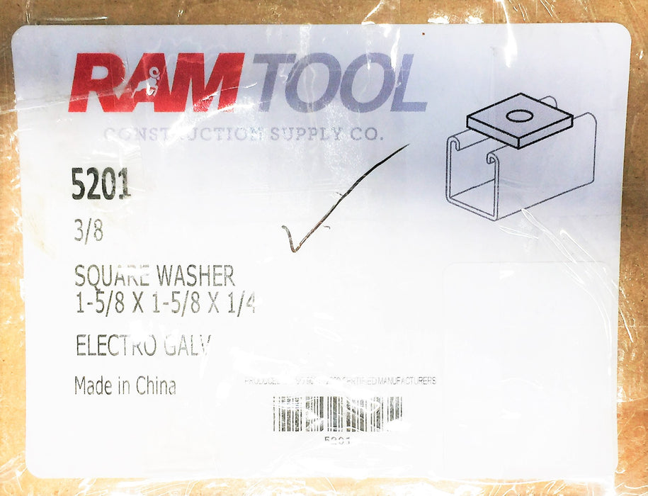 Ram Tool 1-5/8" X 1-5/8" X 1/4" 3/8 Square Washer 5201 [Lot of 100] NOS