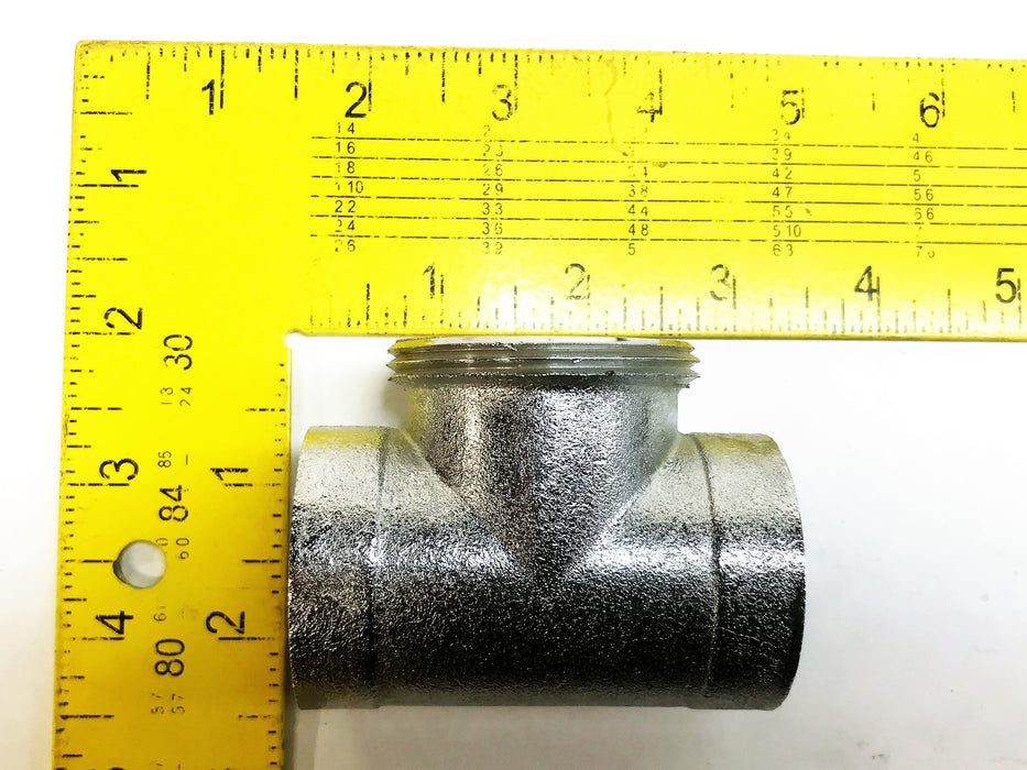 Unbranded 1-1/4" Female x 1-1/4 Female x 1-1/2" Male Steel Tee NOS