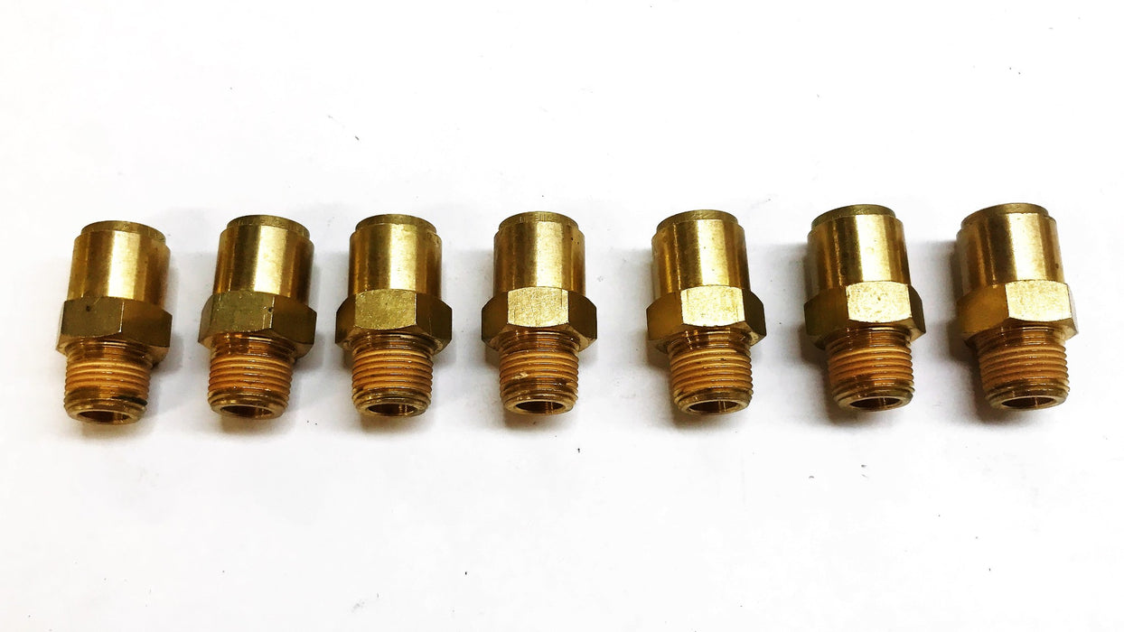 Parker 3/8" Male x 1/2" OD Brass Compression Coupling [Lot of 7] NOS