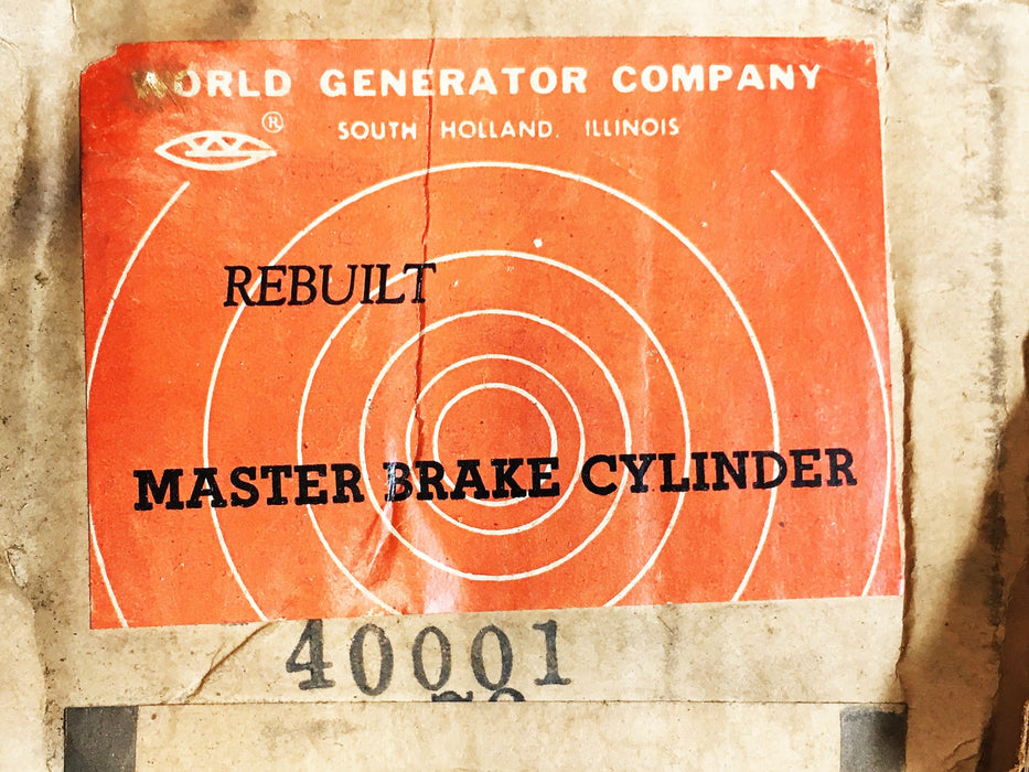 World Generator CO Brake Master Cylinder 40001 NOS